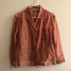 𝅺chico's Peach Button Down Top Size 1